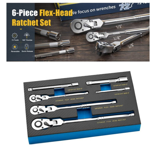 6 PCS Labor-Saving Ratchet Rotatable Multi-Purpose Screwdriver Screwdriver Set Hardware Tool Combination Screwdriver 2