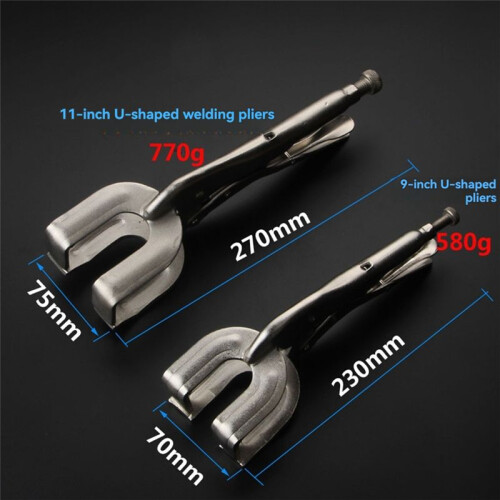 Multi-Function Pipe Welding Butt Pliers Welding Pliers Tools Adjustable Grip Vise U-Shaped Welding Vise Grips 9 Inches 2
