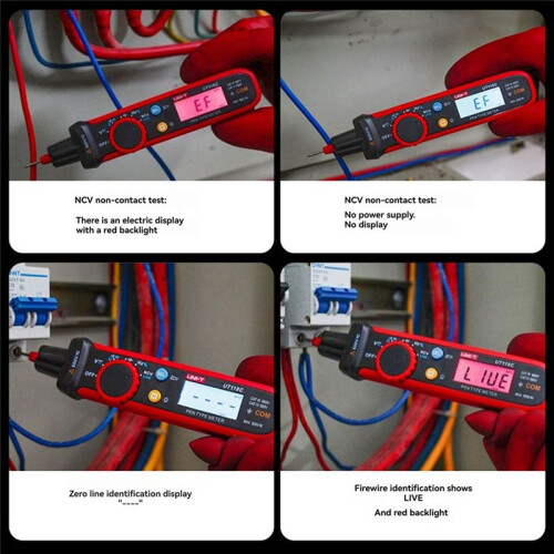 -T UT118C Pen-Type Meter Digital 600V  AC Voltmeter True RMS Frequency Meter NCV Capacitance Resistance Test
