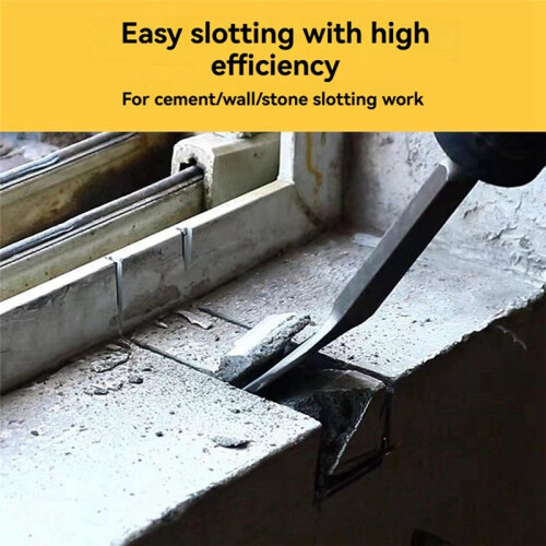 5PCS Hammer Pick Scraping Chisel Set Wall Slotting Masonry Concrete Drill Bit Tile Flat Point Chisels Square Handle 2