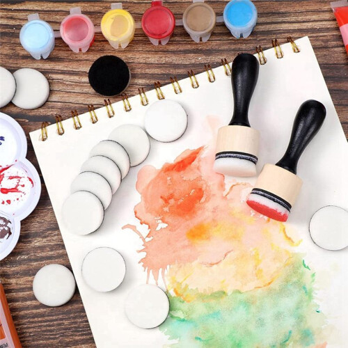 42-Piece  Ink Tool Set, Includes 2 Round  Smudge Tools and 40 Replacement Foam Pads for Drawing Smudge Mixtures 2