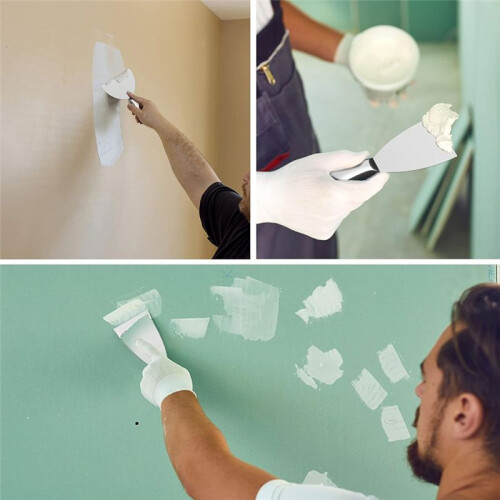 Espátula de 8 Polegadas, uma Peça Premium Polida, Totalmente em Aço Inoxidável, Ferramenta Raspadora para Acabamento de Drywall 2