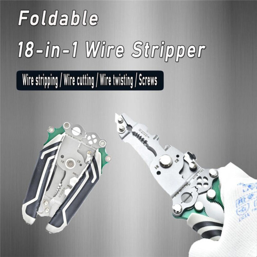18 in 1 Foldable Wire Stripper,Multifunctional Wire Stripper,Multifunction Wire Stripper,Electrical Pliers