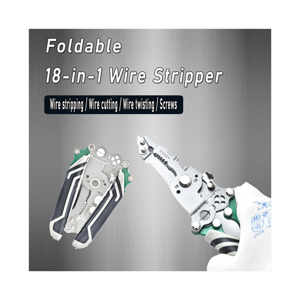 18 In 1 Foldable Wire Stripper,Multifunctional Wire Stripper,Multifunction Wire Stripper,Electrical Pliers 6033972741712