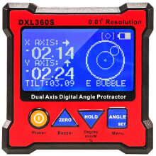 DXL360S Dual Axis Digital Angle Protractor with 5 Side Magnetic Base Dual-Axis Digital Display Level Gauge