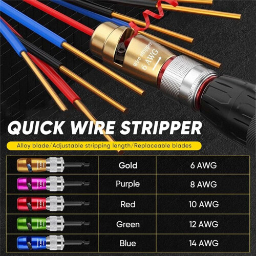 Regulations Wire Stripping for Drill, Wire Stripping Tool & Wire Twisting Connector Set,Wire Twister Tool for Drill 8pcs 1