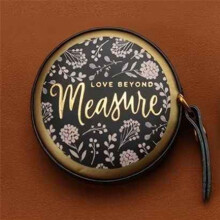 Vintage Style 5 Foot Portable Telescopic Tape Measure - Faux Leather with Floral Design, Great for Sewing 1 Pack