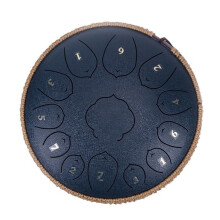Steel 12 Inch Tongue Drum Wrapped Braided Rope,Percussion Instrument Hand Pan Drum,Hand-Woven Rope Handpan Decoration