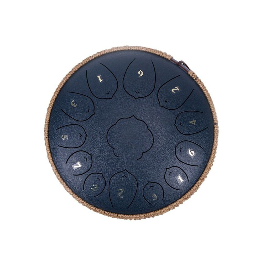 Steel 12 Inch Tongue Drum Wrapped Braided Rope,Percussion Instrument Hand Pan Drum,Hand-Woven Rope Handpan Decoration