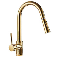 Touch On Kitchen Faucet with 360 Degree Swivel, PullOut Spout, Hot Cold Control, Golden Brass