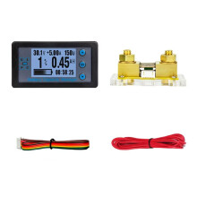 8-120V Digital Meter Multifunctional Coulombometer Ammeter Voltmeter Wattmeter Battery Tester with Shunt 500A