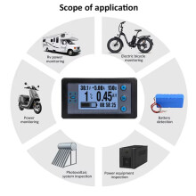 8-120V Digital Meter Multifunctional Coulombometer Ammeter Voltmeter Wattmeter Battery Tester with Shunt 200A