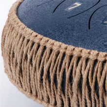 Stalen 12 Inch Tongtrommel Gewikkeld Gevlochten Touw, Percussie-Instrument Handpantrommel, Handgeweven Touw Handpandecoratie
