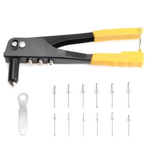 Heavy Duty Riveter Set Riveting Machine 120Pcs Blind Rivets Assortment Kit Hand Tools Rivet Nut Tool Yellow 1