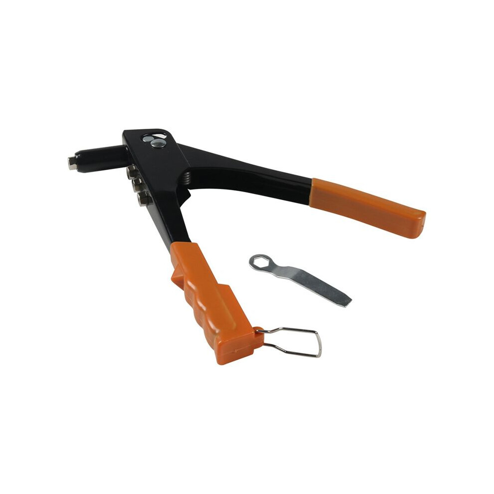 Heavy Duty Riveter Riveting Machine With 4 Rivet Machine Nozzles And 1 Wrench Hand Tools Rivet Nut Tool Orange 4712942354634
