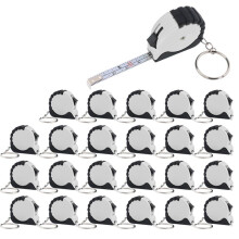 Tape Measure Keychain Set, 3 Ft Retractable, 24 Pieces, Pocket Size with Lock White