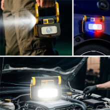 Solar Power LED Flashlights Multifunctional Portable Light Rechargeable Camping Work Light Built in Hardware Tool Box