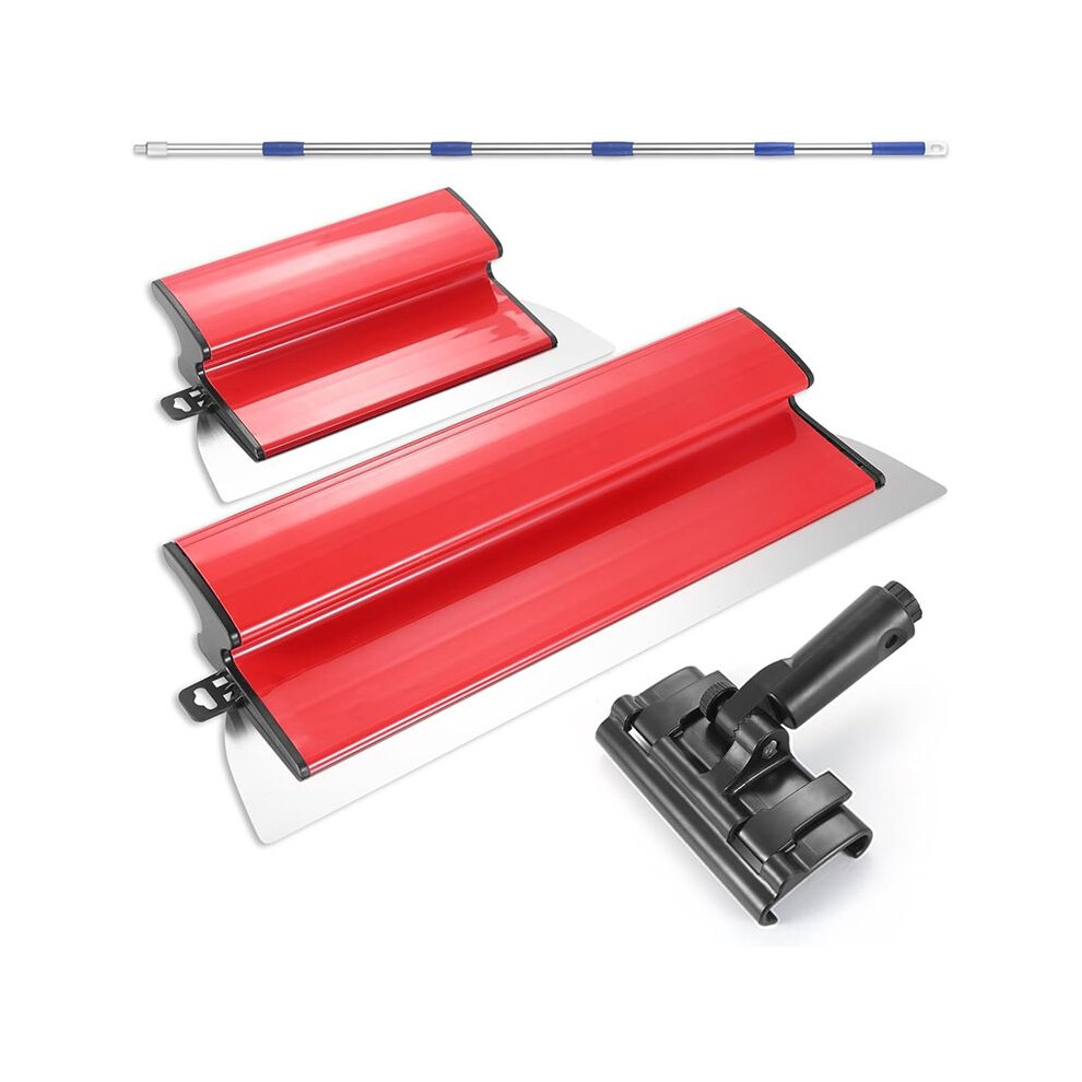 Drywall Skimming Blade Set,10In & 16In Stainless Steel Blades + 34-80In Extendable Pole. Pro Tools,For Drywall Finishing 6031146230482