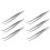 6pcs 5.9 Inch Long Silver Tone Bent Curved Tip Tweezers Forceps Plier Hand Tool 1