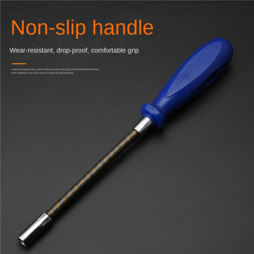 2X 7mm Flexible Hex Screwdriver 90 Degree Bendable Nutdriver Hex Socket Hose Clamp Screw Driver Hand Tools for Car