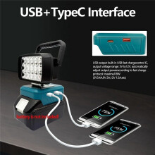 Tragbare Laternen mit 18 Perlen, Scheinwerfer, Taschenlampe, LED-Arbeitsleuchte für 18 V Li-Ionen-Akku BL1830 BL1840 BL1815 BL1845