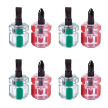 8 Pcs Flat Phillips Screwdriver Screw Driver Short Small Split Repair Tools Kit Set Green+Red