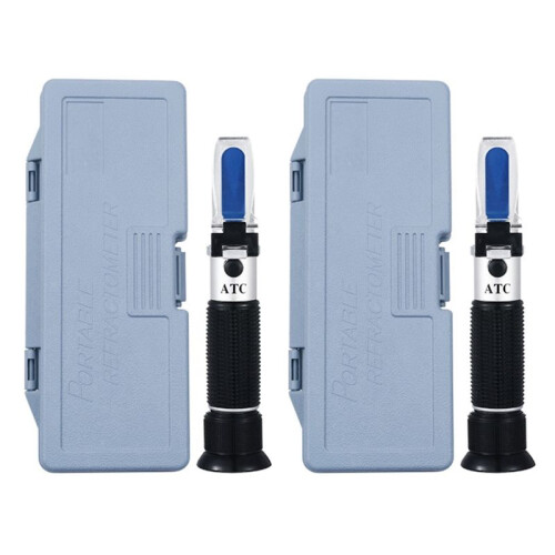 2X Brix Refractometer with ATC Dual Scale - Specific Gravity & Brix Hydrometer in Wine Making