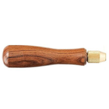 2X Wood File Handle Wooden Handles with Brass Collet Chuck for Small Files Accessories DIY