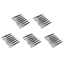 35Pcs Black Plastic Antistatic Flat Bottomed Top End Tweezers Hand Tools Set