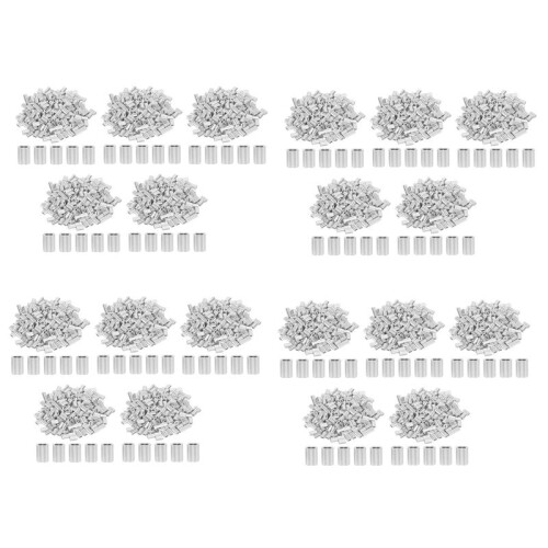 4000PCS 1/16 Inch Cable Ferrule Set Aluminum Alloy Crimping Loop Sleeve for Wire Rope