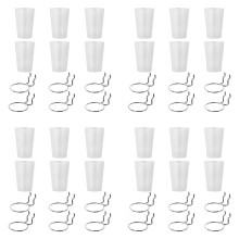 24 Sets Pegboard Bins with Rings Style Pegboard Hooks with Pegboard Cups Pegboard Cup Holder Accessories Transparent