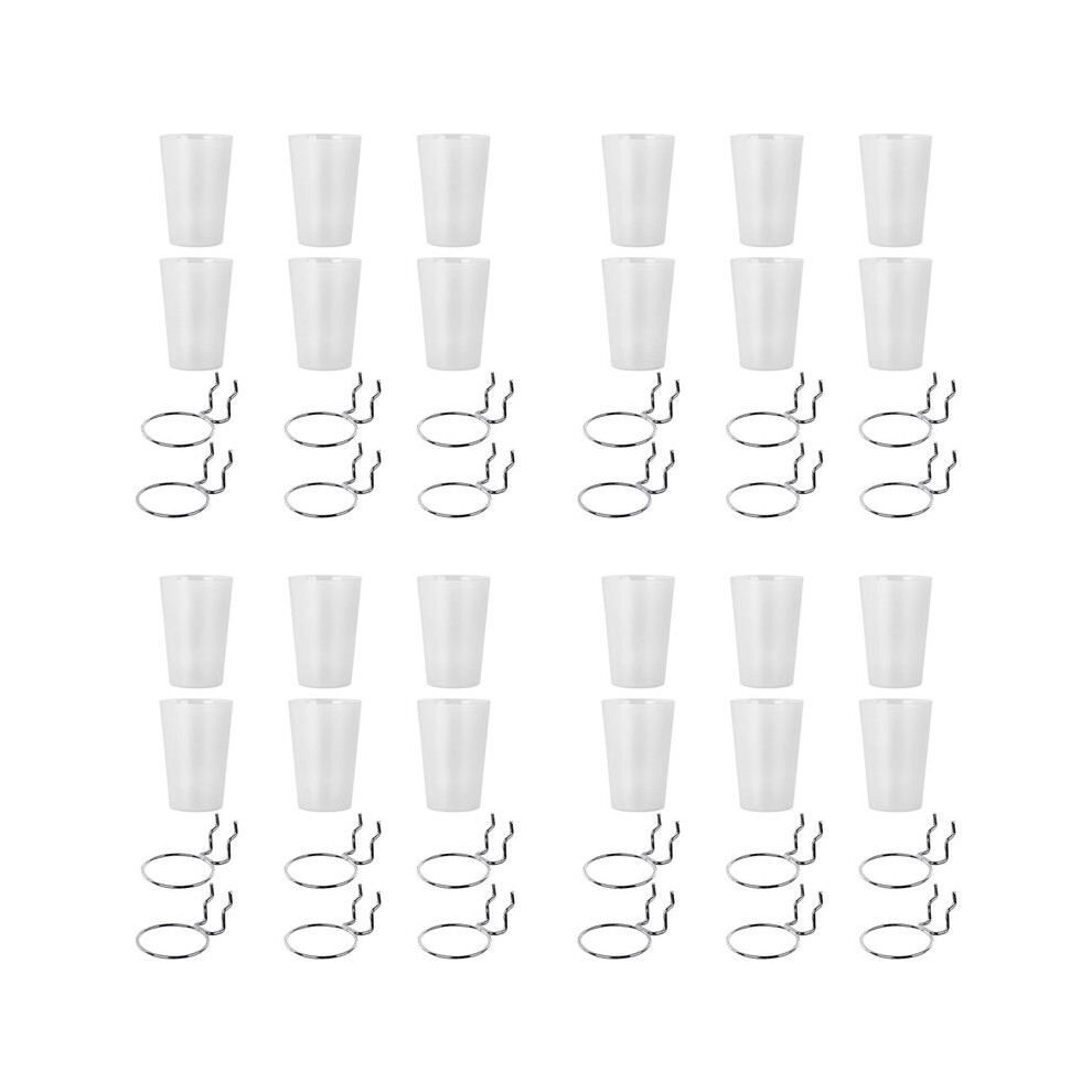 24 Sets Pegboard Bins With Rings Style Pegboard Hooks With Pegboard Cups Pegboard Cup Holder Accessories Transparent 6031094904855