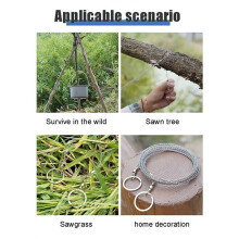 2X Serra de Corda PortáTil de AçO InoxidáVel, Serra de Fio de AçO InoxidáVel, Corrente de Corte Manual, Acampamento, Caminhadas, Ferramentas para
