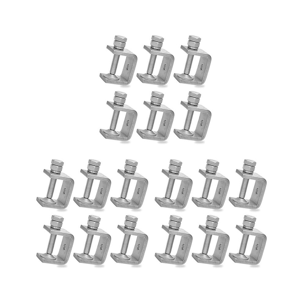 18 Pcs 1 Inch Stainless Steel Small C-Clamp For Woodworking, Heavy Duty Metal U-Clamps Desk Tiger-Clamp 6032332929616
