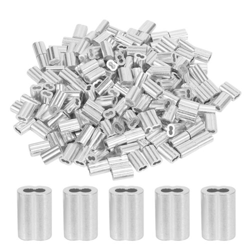 4000PCS 1/16 Inch Cable Ferrule Set Aluminum Alloy Crimping Loop Sleeve for Wire Rope 1