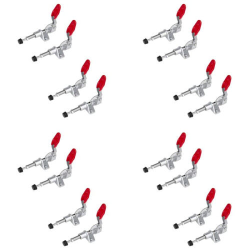 16Pcs GH-301AM 45Kg Toggle Clamp Quick Release Pull Action Vertical/Horizontal Type Clamps Hand Tool for Woodworking