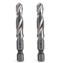 2Stück M8 X 1,25 mm Schnellarbeitsstahl 4341, Titanbeschichteter Verbundgewindebohrer und -Gewindebohrer, Integriertes