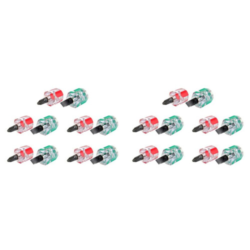 10X  Short Stubby Phillips Slotted Screwdriver Set