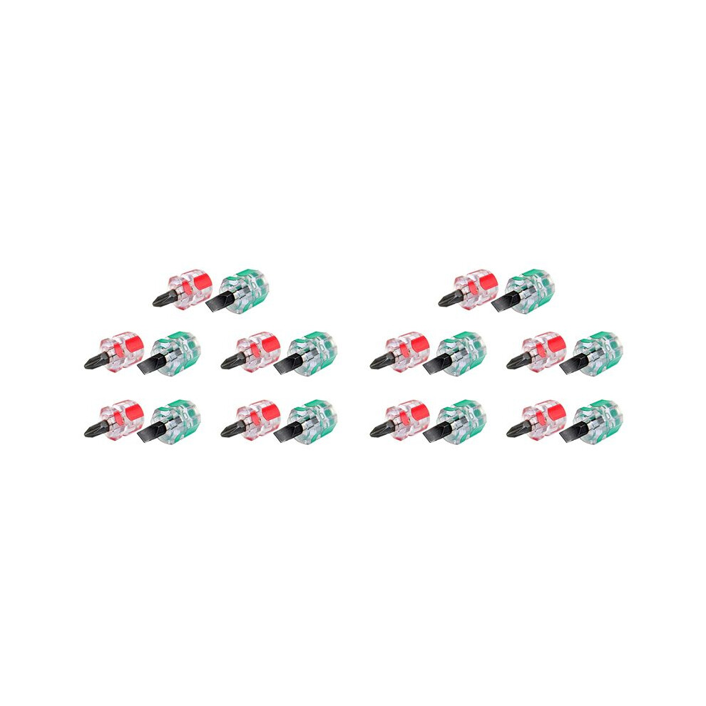 10X Short Stubby Phillips Slotted Screwdriver Set 4712507333999