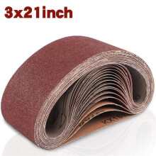 54 Pack Sanding Belts 3X21 Inches(75X533mm) Aluminum Oxide Sanding Belt (9 Each of 60 80 120 180 240 400 Grits)