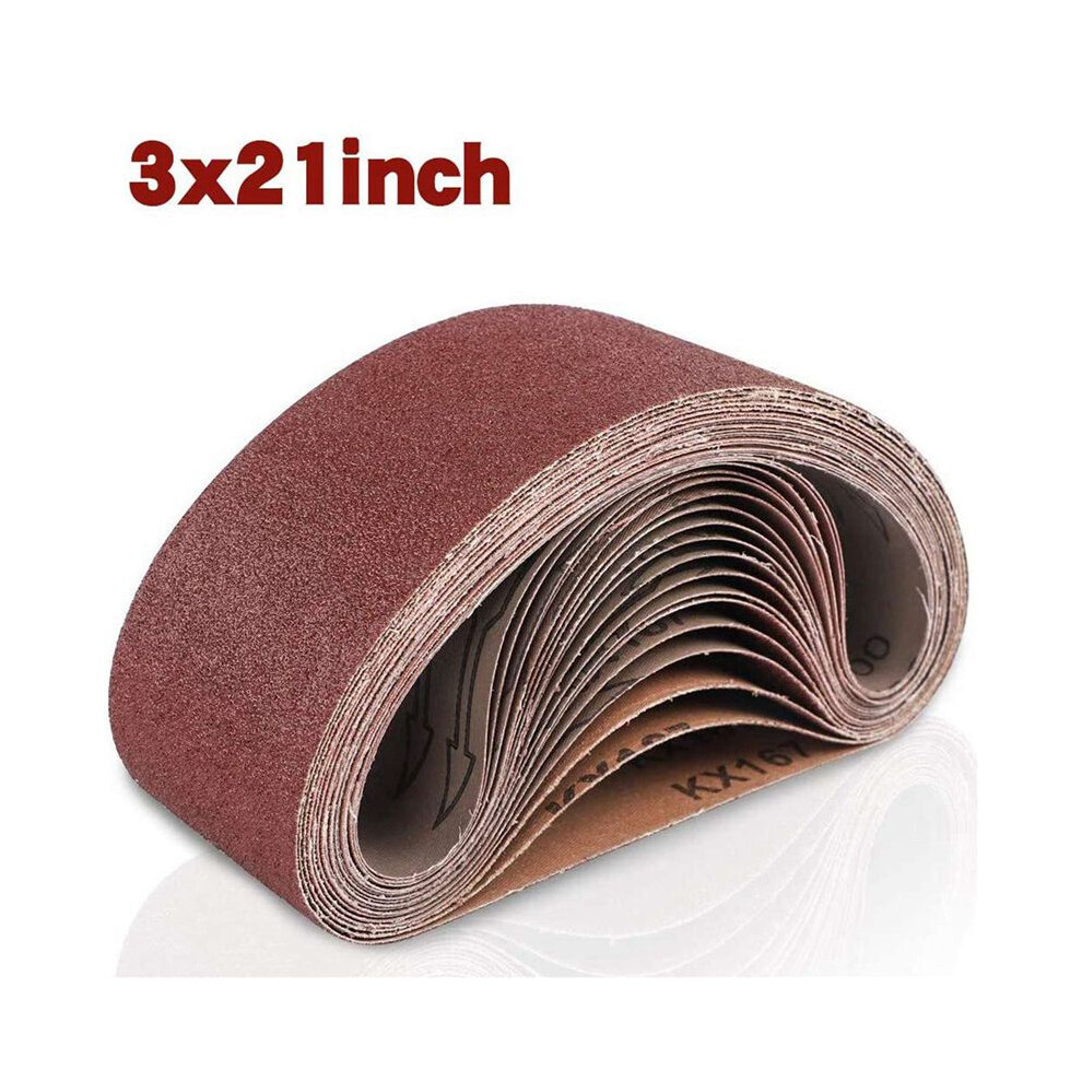 54 Pack Sanding Belts 3X21 Inches(75X533mm) Aluminum Oxide Sanding Belt (9 Each Of 60 80 120 180 240 400 Grits) 6032465890203