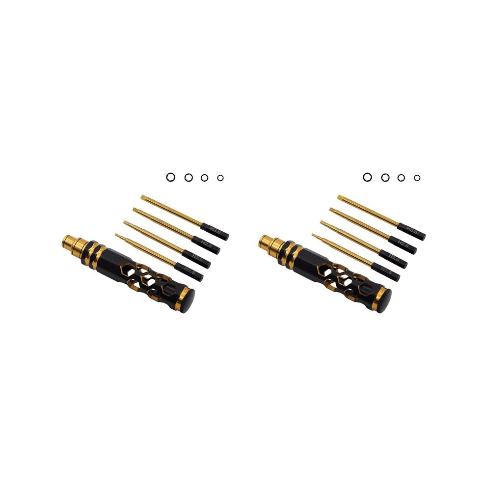 2X Hexagonal Screwdriver Hexagonal Screwdriver Tool Set For Rc Car Crawler Helicopter 1.5 2.0 2.5 3.0Mm Black+Gold 6034088846636