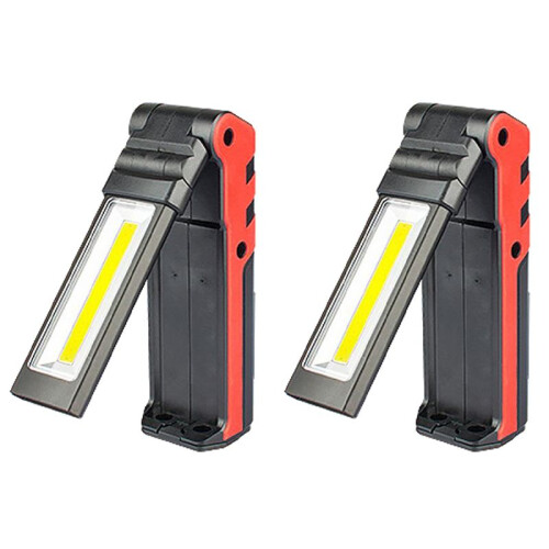 2X Super Bright COB LED Working Light with Magnetic Base & Hook USB Rechargeable Dimmable Flashlight