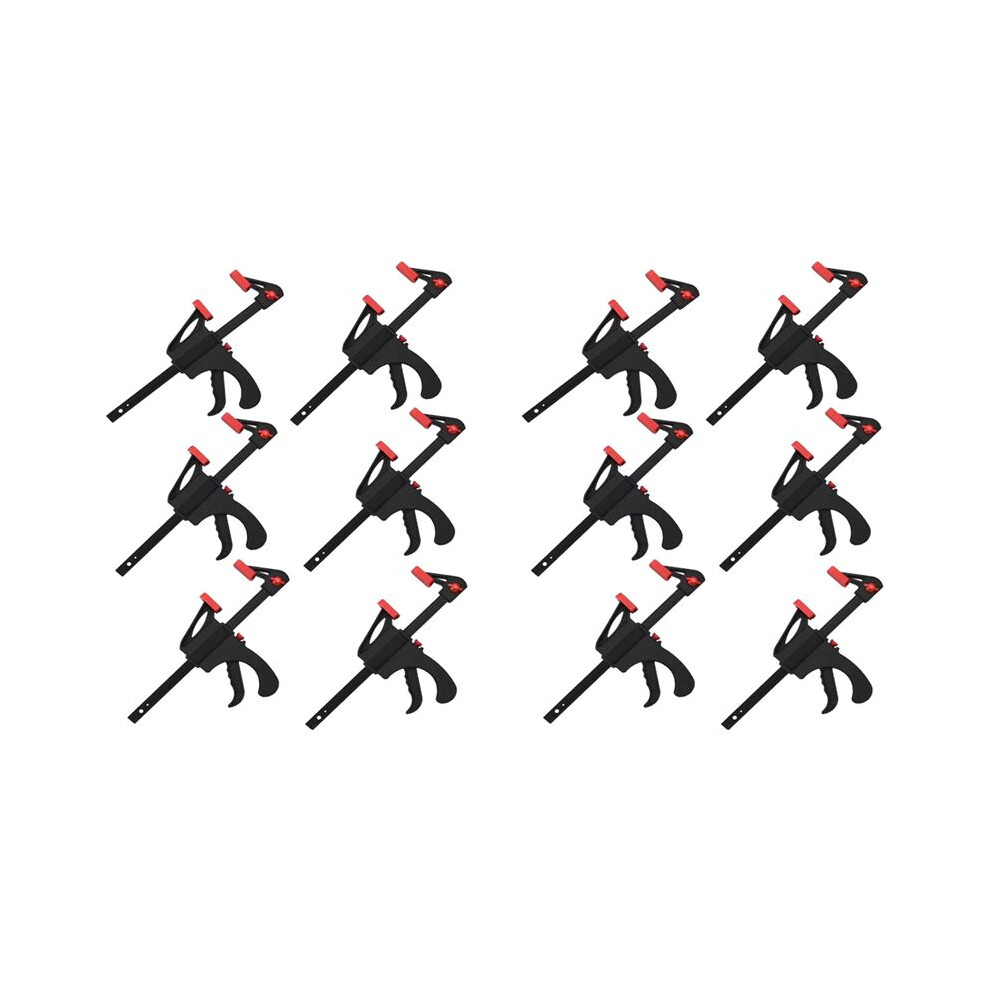 12 Pcs Quick Grip Clamps, 4 Inch Ratchet Bar Clamps One Hand Quick-Release Bar Clamp Tools For Wood Fast Easy Clamping 4713131925918