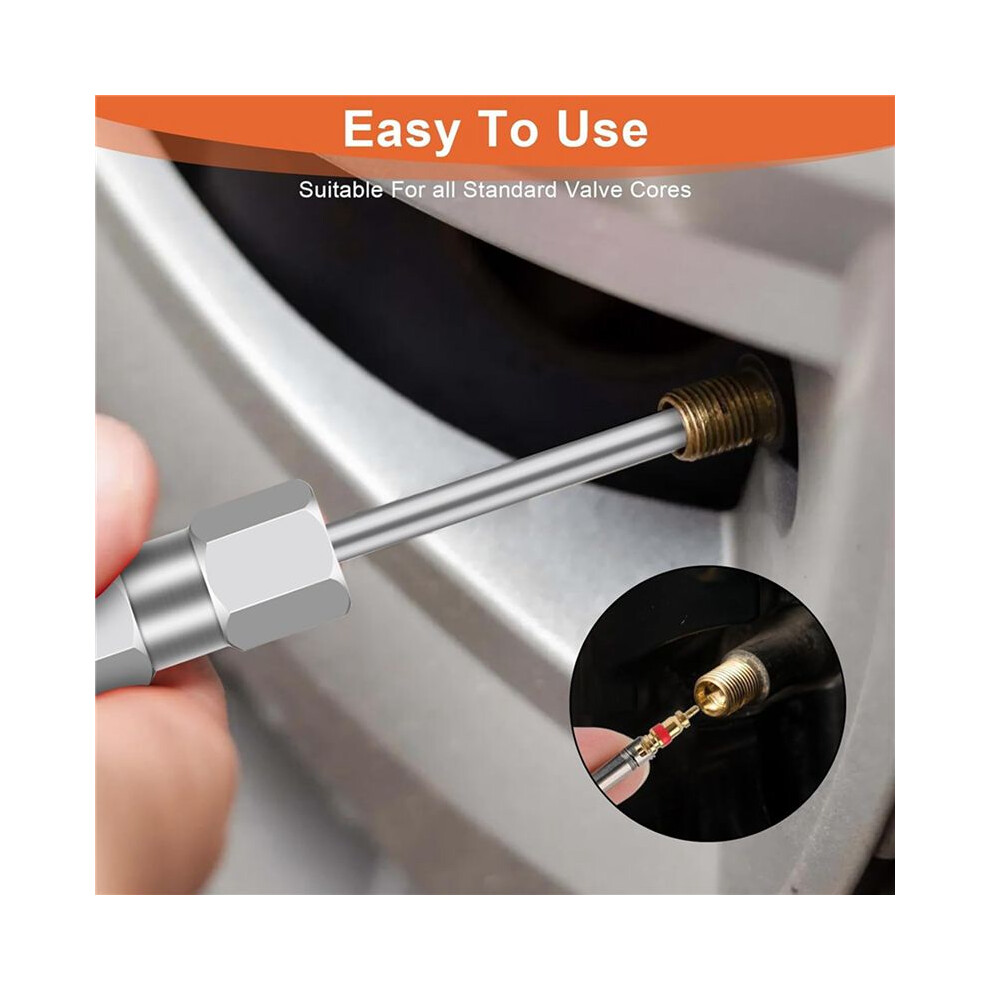 4Pcs Valve Core Removal Tool Set, Screwdriver Valve Stem Core Remover, Tire Valve Tool For Schrader Valve Cores 6033669823349