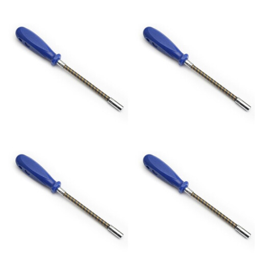 4pcs 7mm Flexible Hex Screwdriver 90 Degree Bendable Nutdriver Hex Socket Hose Clamp Screw Driver Hand Tools