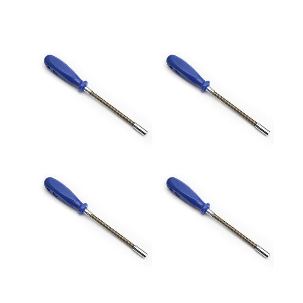4Pcs 7Mm Flexible Hex Screwdriver 90 Degree Bendable Nutdriver Hex Socket Hose Clamp Screw Driver Hand Tools 4711158094648