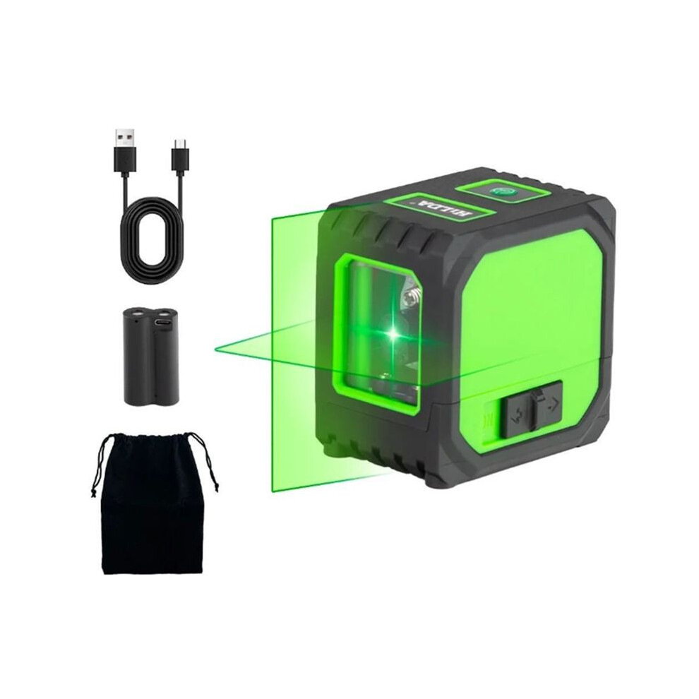 Hilda Laser Level 2 Lines Laser Level Usb Charging Self Levelling Green Beams Laser Horizontal & Vertical - 4713698778866