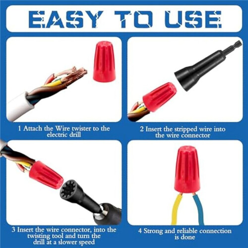 4Pcs Wire Twisting Tool Wire Twister Tool Drill Wire Stripper Twisting Wire Connector Socket Wire Twisting Spinner 2