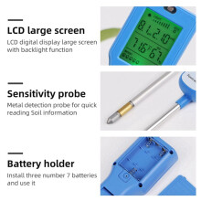 6-in-1 Bodemtester Multifunctionele Digitale Bodem-PH-Meter Groot Scherm Digitaal Display Testwaarde PH-Meter
